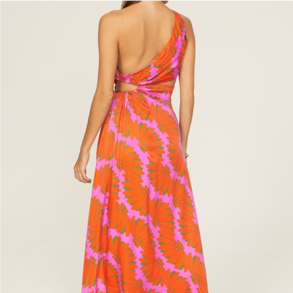 Farm Rio Copacabana Orange & Pink Floral Cut-out Dress 🧡💗 XS - Picture 3 of 5